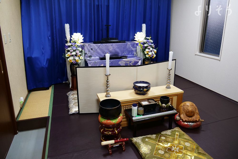 メモリアルホール菩提樹渡波館の面会・安置室写真です